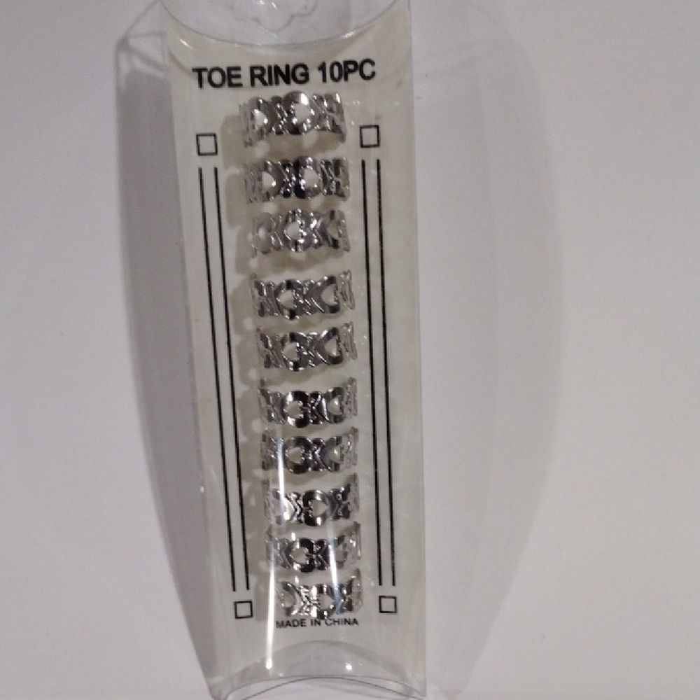 Elegant & Stylish Silver Tone Toe Rings Set of 10 - Unisex Fashion Accessories